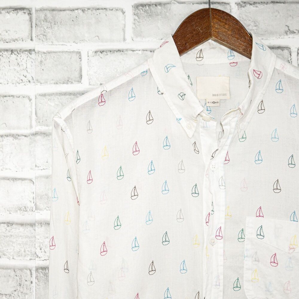 BAND OF OUTSIDERS sailboat print Button Down Shirt white Size 3